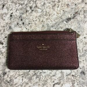 KATE SPADE BOXED LARGE SLIM CARDHOLDER IN DEEP NOVA GLITTER